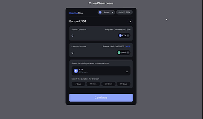 Cross Chain Loan on ReactiveFlow prototyping ui uiux web3