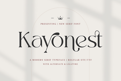 Kayonest - A Modern Serif Typeface branding elegant font invitations modern serif trendy unique versatile