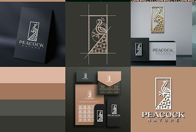 PEACOCK NATURE LINE ART LOGO agency animal artis bird brand branding design graphic design icon leaf lineart logo logo logos nature peacock peacock logo servis logo spa vector