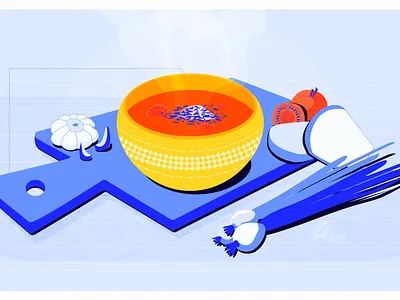 Borsch annamukhina blue borsch food foodillustration illustration lunch soup standwithukraine yellow
