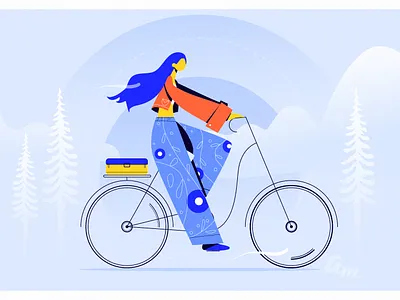 Freedom girl. Stand with Ukraine annamukhina bike biking girl design freedom girl illustration saveukraine standwithukraine ukraine