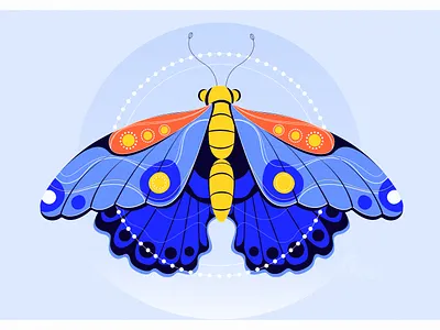 Moth annamukhina blue butterfly design freedom illustration moth standwithukraine yellow