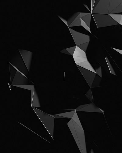 Polygons 3d abstract design generative render wallpaper