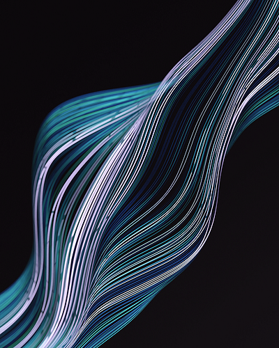 Wave 3d abstract design generative lines particles render