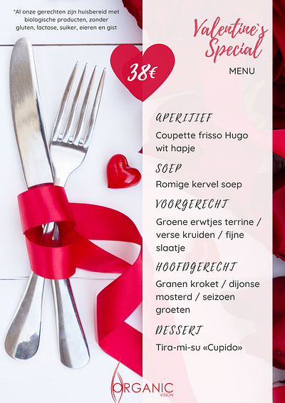 Valentine's Special Menu Knife&Fork branding design graphic design typography