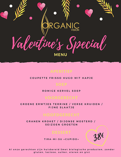 Valentine's Special Menu Dark Golden branding design graphic design typography