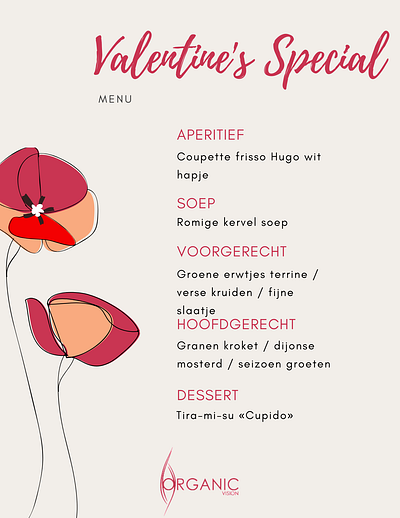 Valentine's Special Menu Red Poppy Flower branding design graphic design typography
