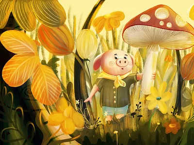 Cute pig animal animal illustration character design children art children book children book illustration children illustration cover book illustration kid art ukraine