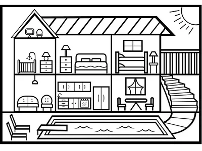 EXTERIOR DESIGN & BORDER HOUSE elevation design exterior design graphic design