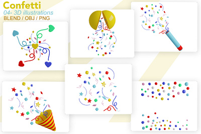 Confetti 3D illustration 3d 3d illustration 3d lo 3d model 3d modeling blender celebration confetti confetti 3d icon confetti icon design lowpoly