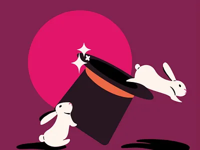 21. Bun animal animals colorful hat illustration illustrator magic trick minimal rabbit rabbits vector