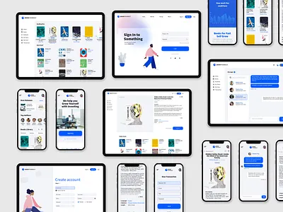 Reader's Community app book community illustration mobile reader ui ux