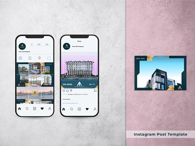 Instagram post template branding design frame graphic design illustration illustrator instagram instagram post instagram template logo property rea real estate residence ui ux vector