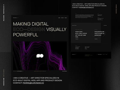 New eco-designed portfolio art direction creative dark design digital guerilla ecoconception ecodesign ecology low tech militant portfolio website