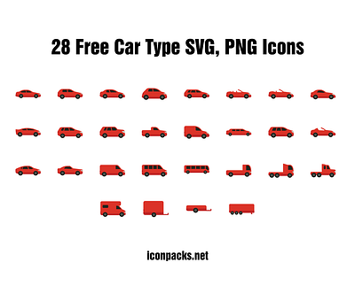 29 Free Car Type SVG, PNG Icons car icons cars free resources freebies icon pack icon set icons png icons svg icons vector