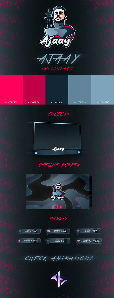 AJAAY TWITCH PACK 3d animated animation branding design digital art e sport esport graphic graphic design logo mascot motion motion graphic motion graphics overlay twitch twitch design twitchanimation twitchdesign