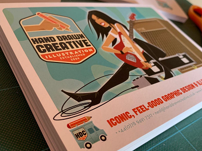 Hand Drawn Creative Promotional A5 Leaflet amplifier boots fender guitar heels illustration leaflet mailshot pop culture print psychedelic retro self promotion snailmail vector