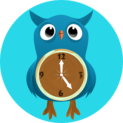 owl clock graphic design illustration vector