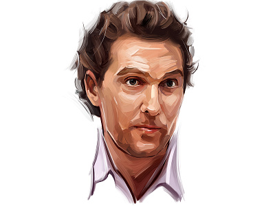Portrait - Matthew McConaughey actor alright alright alright dallas buyers club dazed and confused digital art digital portrait illustration interstellar matthew mcconaughey painterly brushes photoshop portrait painting