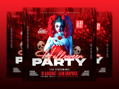 Halloween Flyer club club flyer event flyer flyer design flyer template halloween halloween night halloween party halloween week holiday horror night instagram logo pumpkin pumpkin craving social media design spooky spooky month spooky night