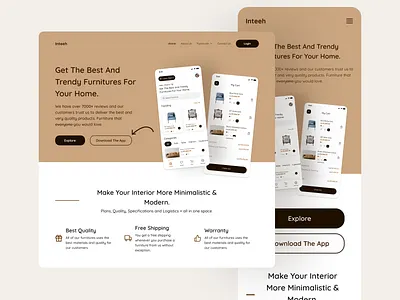 Landing page design for a furniture website 🌚😊 dailyui dailyux design logo tech ui uidesign ux