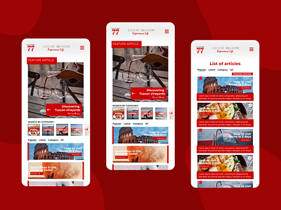 Mobile Template - Magazine Culture 777 app branding ui