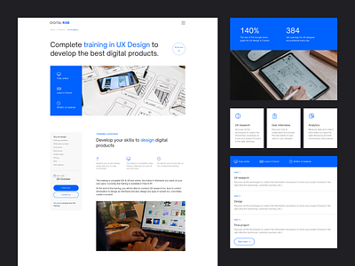 Minimalistic product page design - UX training design interaction design landing page minimalism ui ux web design website