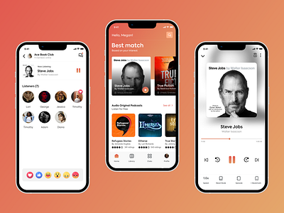 Audiobook Mobile App app appdesign audiobook book branding case stuudy ebook ios podcast ui uiux ux