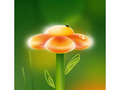orange flower ❀ 2d design digitalart flower graphic design illustration orange painting photoshop spring