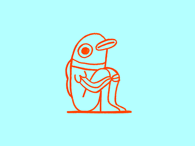 Alone alone character design fish illustration scary