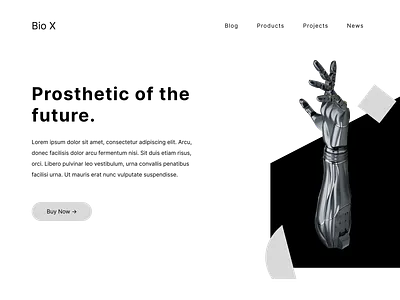 Prosthetic Product Website Concept design ui