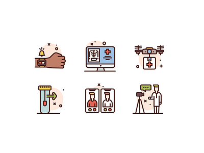 Online Medicine icons illustration