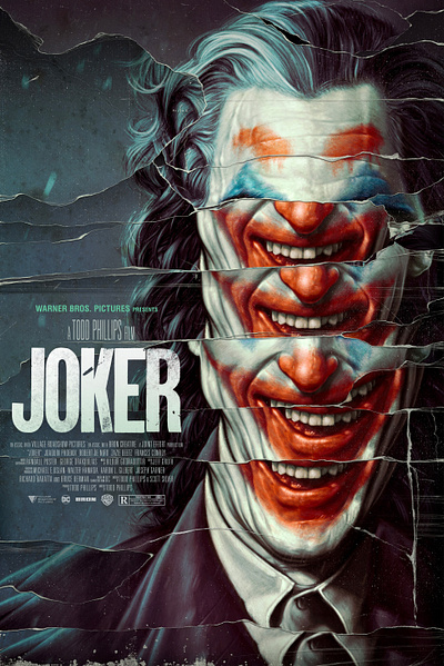 Joker batman comic book dc dc comics design film gotham horror illustration jack c. gregory joaquin phoenix joker movie poster poster todd phillips warner brothers