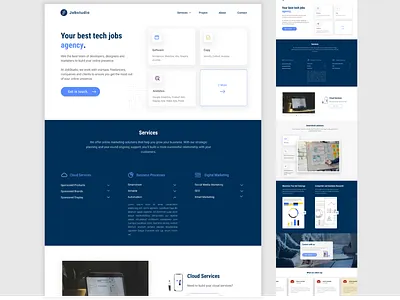 Landing: Software Development Company branding design figma logo shade of blue
