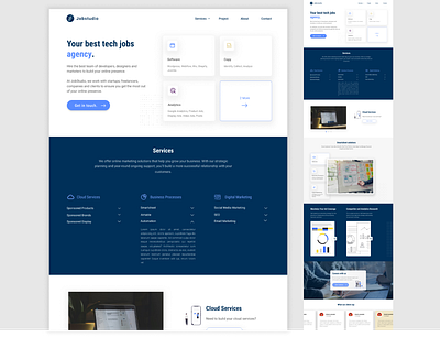 Landing: Software Development Company branding design figma logo shade of blue