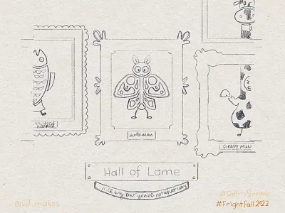 FF2022 | Day 21 - Moth Man Sketch fish giraffe haddock hall halloween illustration lame man moth of scary silly sketch