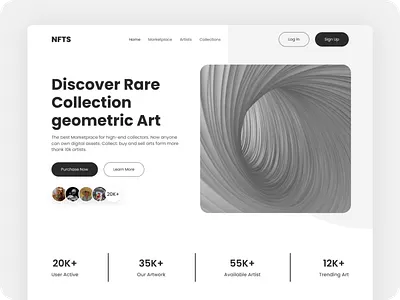 NFTs Marketplace Website 2022 bitcoin crypto crypto art cryptocurrency currency digital art header home page marketplace nft nft landing page nfts token ui website website design
