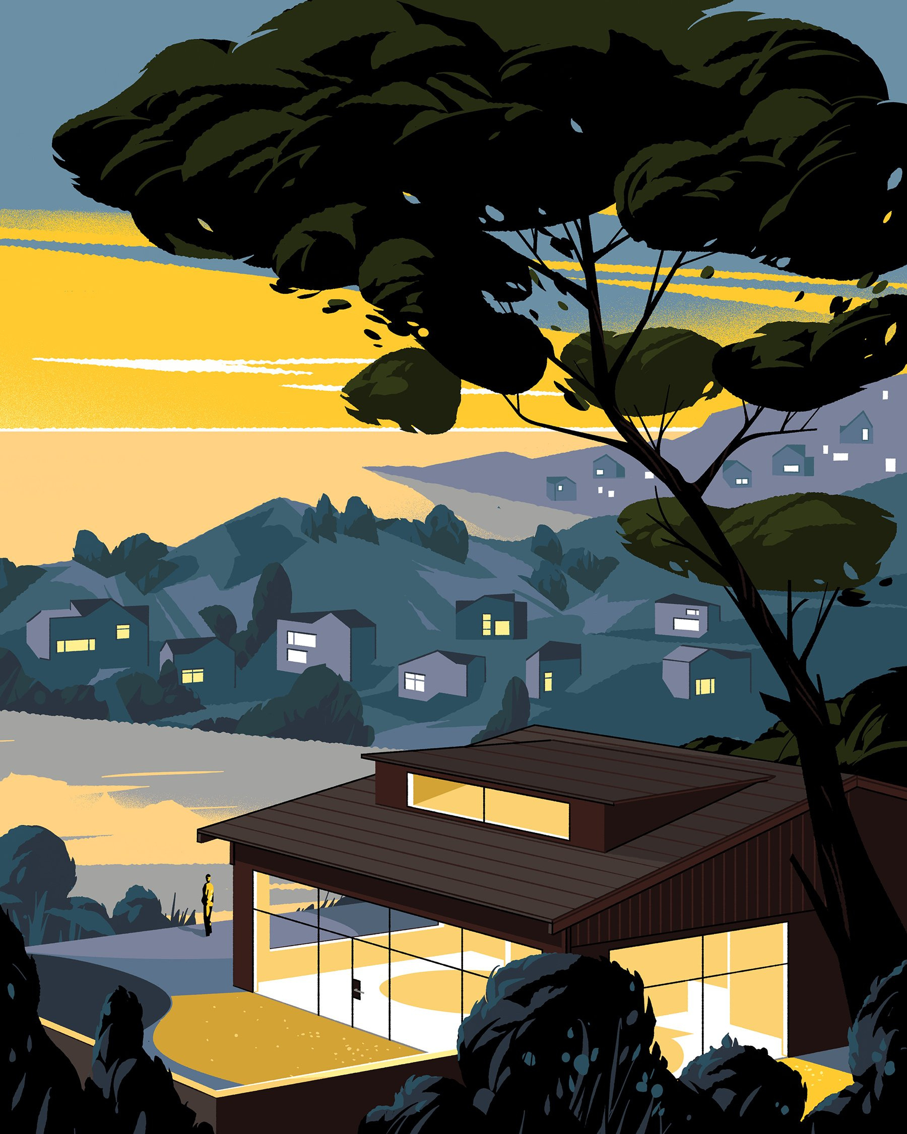 Shoreline Home architecture digital ed tuckwell editorial folioart illustration landscape