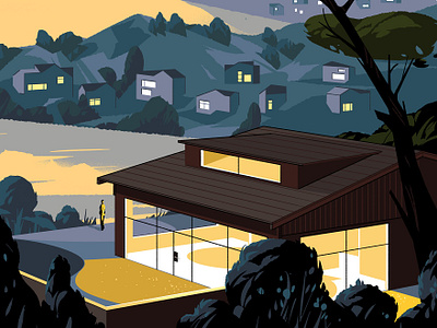 Shoreline Home architecture digital ed tuckwell editorial folioart illustration landscape