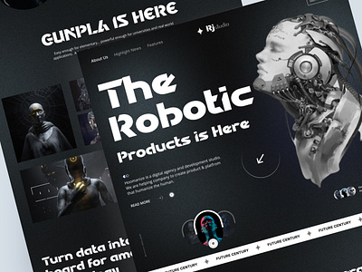 The Robotic - Website Landing Page Design 3d 3d web artificial intelligence blockchain blockchaine branding creative cryptorobotic cyberpunk design futuristic landing page machine learning nft robot robotics ui uiux web design website