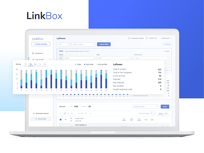 LinkBox - the backlinks SEO tool 3d analytics app app design branding crm dashboard design erp saas sales ui uiux ux web design