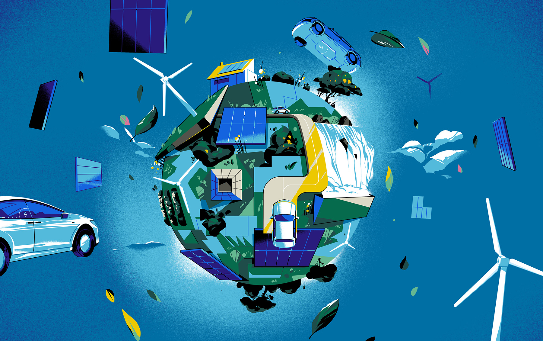Green Planet conceptual digital ed tuckwell editorial folioart illustration sustainability technology