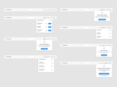 Navbar Design dashboard dropdown interactions navbar product design states