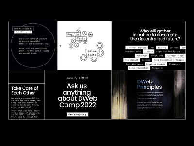 DWeb Camp 2022 ✵ typography camp decentralization event identity type system typography system web3