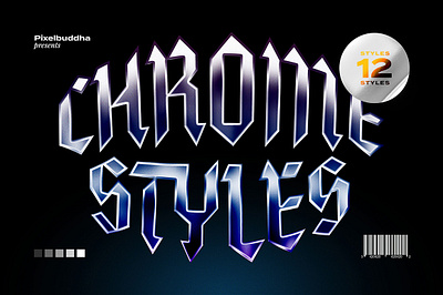 Galactic Chrome Text Styles glossy