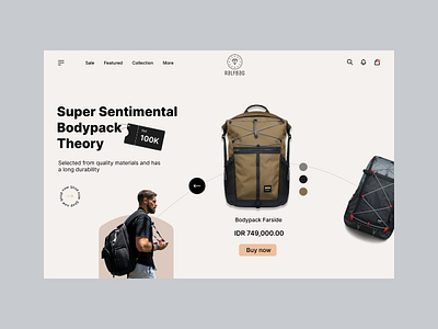 Backpack Online Store backpack design ui ux web