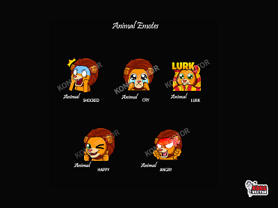 Animal Twitch Emotes cartoon design emoji emote emotes illustration twitch twitchemote twitchemotes