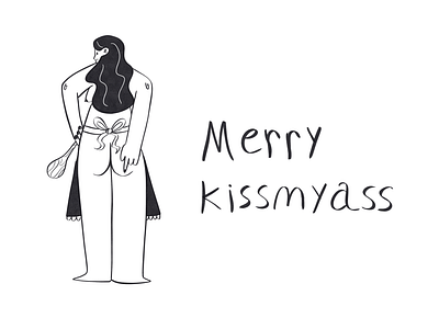 Merry Kissmyass - Christmas Postcard Design christmas character christmas design christmas postcard fuck you funny christmas saying humorous design kiss my ass merry christmas merry kisssmyass naughty christmas