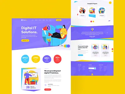 TechNut - IT Solutions & Services Website business colorful creative design graphic design industry information it landingpage minimal modern solutions startups technology ui unique ux web website