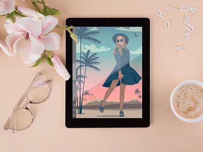 Female Portrait Illustration artwork clothing design digital illustration fashion female flat girl happiness illustration illustration digital landscape minimal model portrait tropical vector woman